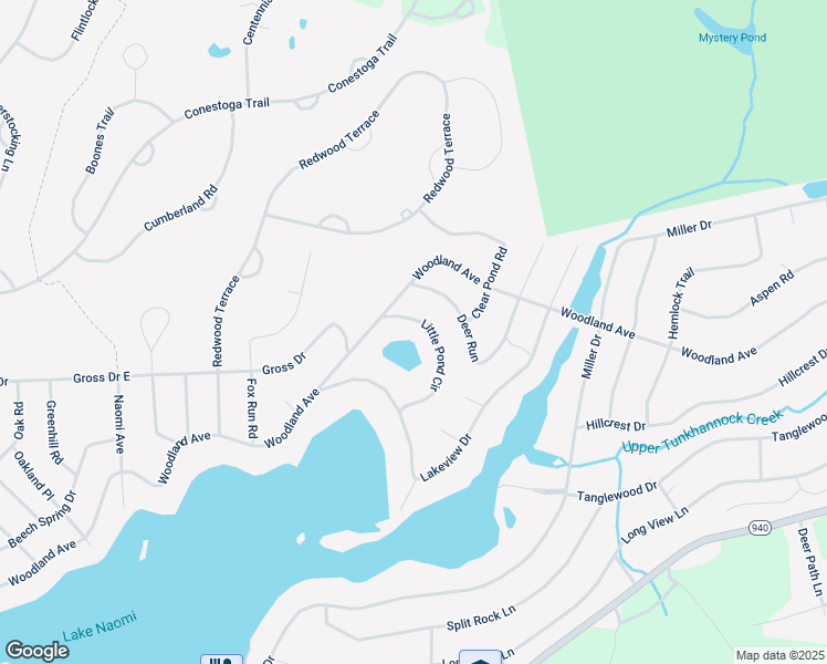 map of restaurants, bars, coffee shops, grocery stores, and more near 214 Little Pond Circle in Pocono Pines