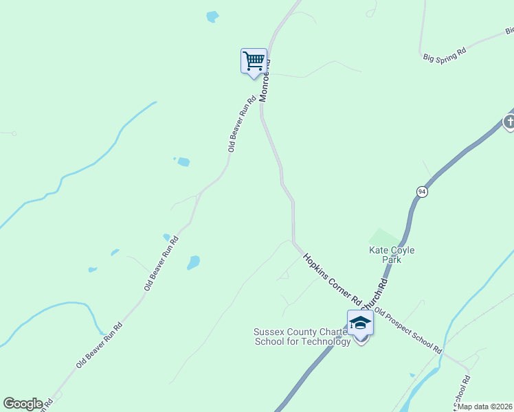 map of restaurants, bars, coffee shops, grocery stores, and more near 134 Old Beaver Run Road in Lafayette Township