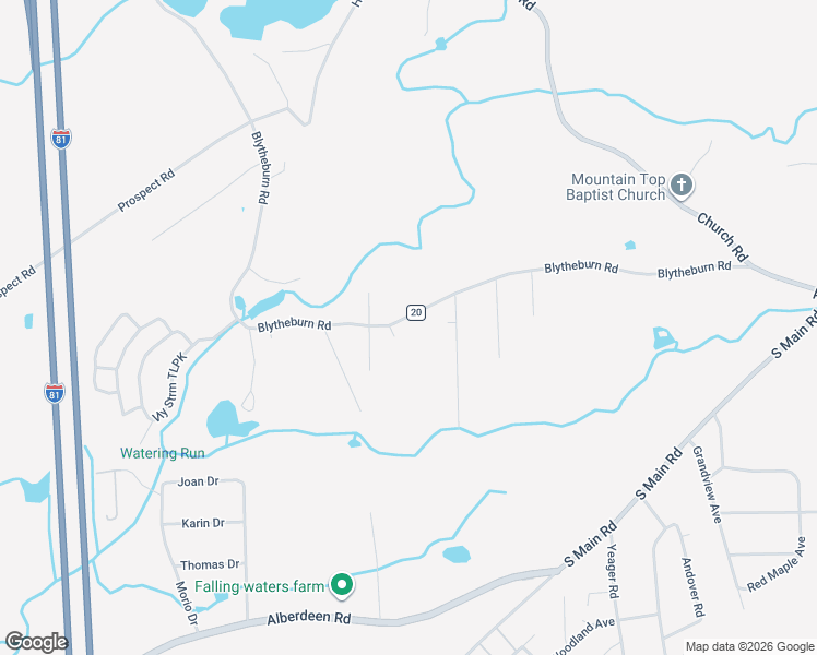 map of restaurants, bars, coffee shops, grocery stores, and more near 3845-3849 Blytheburn Road in Mountain Top