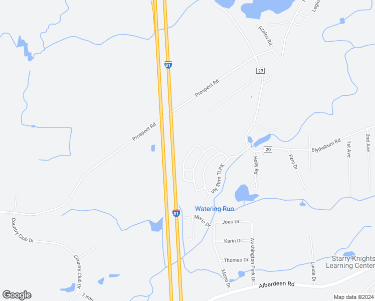 map of restaurants, bars, coffee shops, grocery stores, and more near 121 Valley Stream Park in Mountain Top