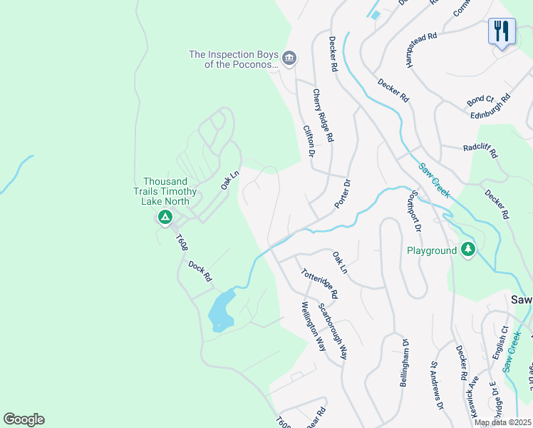 map of restaurants, bars, coffee shops, grocery stores, and more near 173 Saw Creek Estate in East Stroudsburg