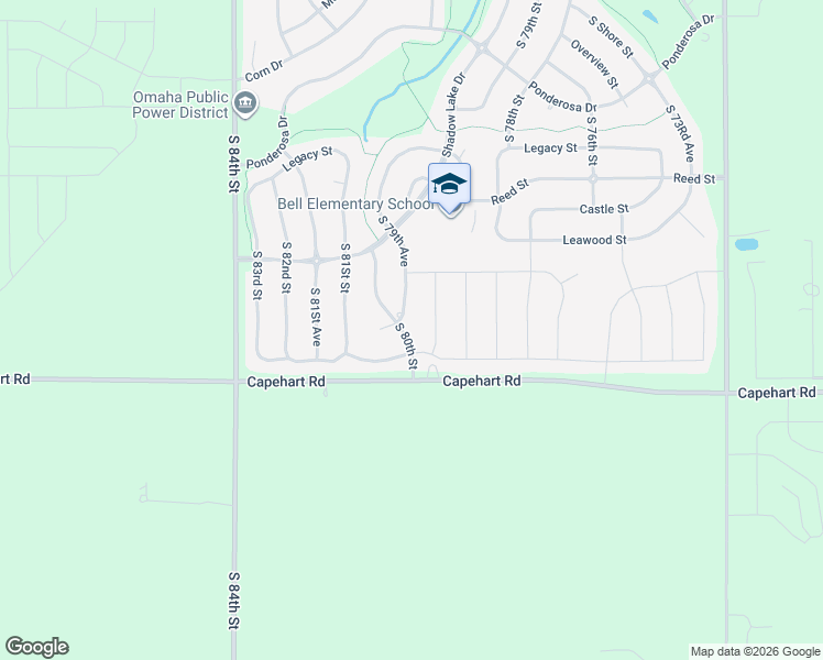 map of restaurants, bars, coffee shops, grocery stores, and more near 12709 South 80th Street in Papillion