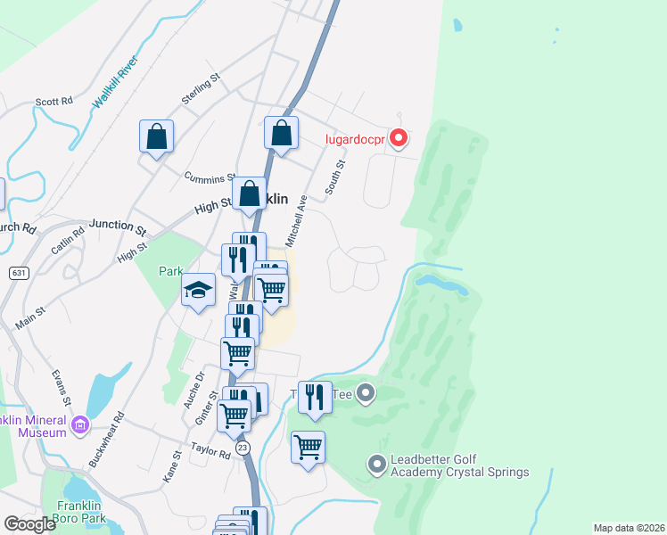 map of restaurants, bars, coffee shops, grocery stores, and more near 71 Constitution Way in Franklin