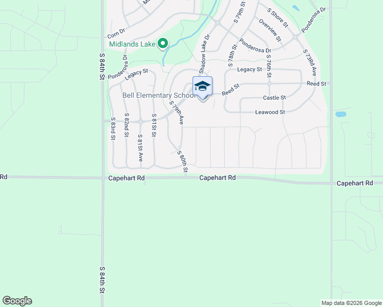 map of restaurants, bars, coffee shops, grocery stores, and more near 12709 South 80th Street in Papillion