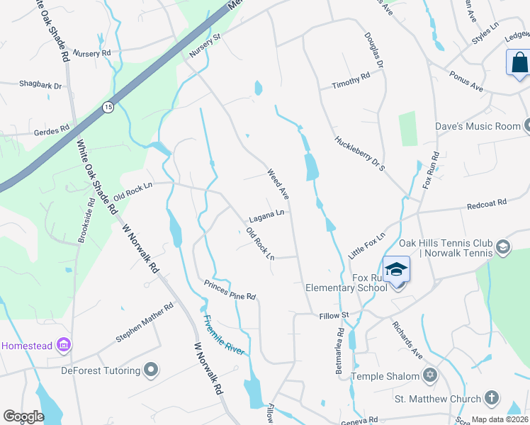 map of restaurants, bars, coffee shops, grocery stores, and more near 20 Lagana Lane in Norwalk