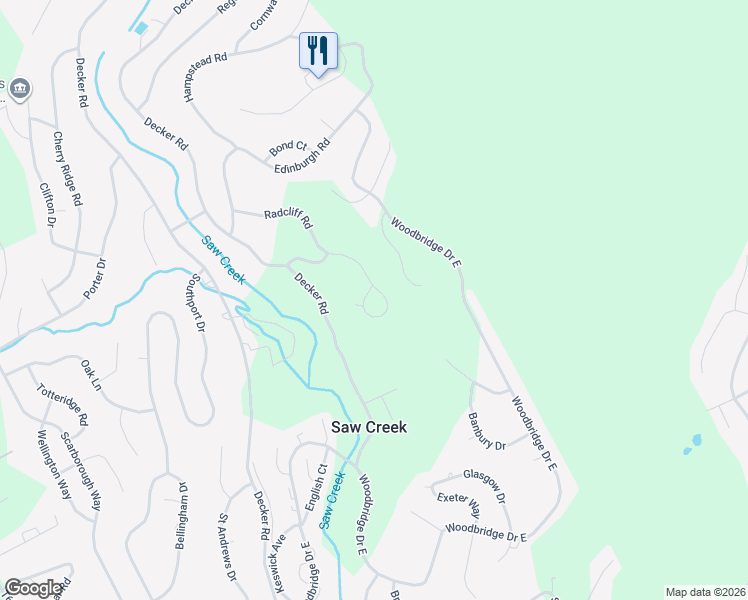 map of restaurants, bars, coffee shops, grocery stores, and more near Radcliff Road in Pike County