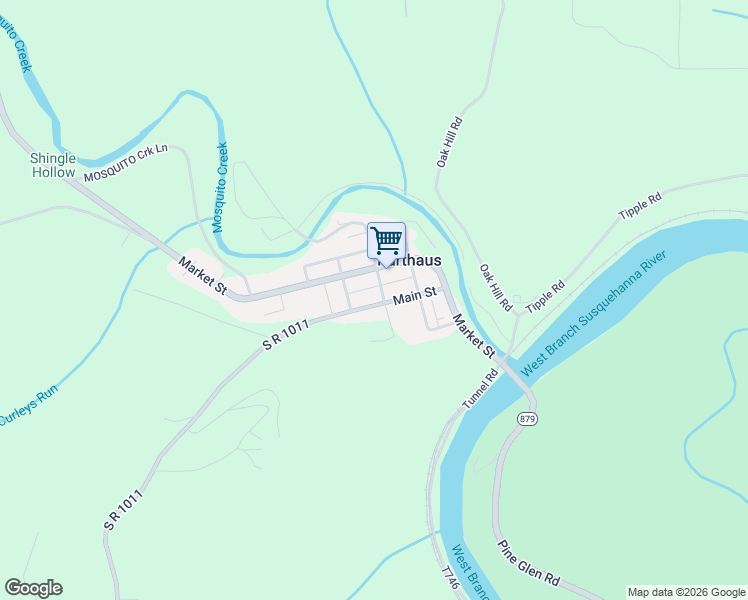 map of restaurants, bars, coffee shops, grocery stores, and more near 3485 Main Street in Karthaus