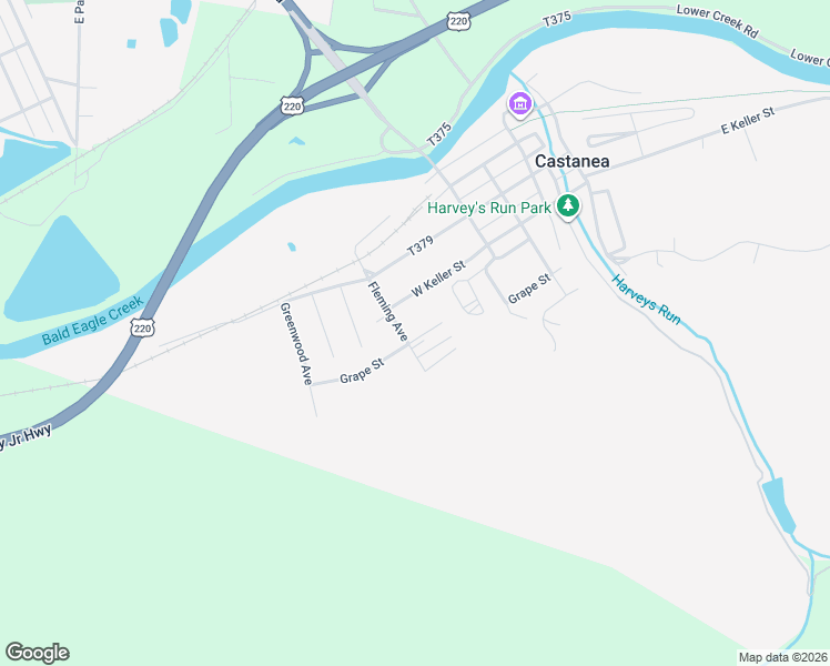 map of restaurants, bars, coffee shops, grocery stores, and more near 368 Grape Street in Lock Haven