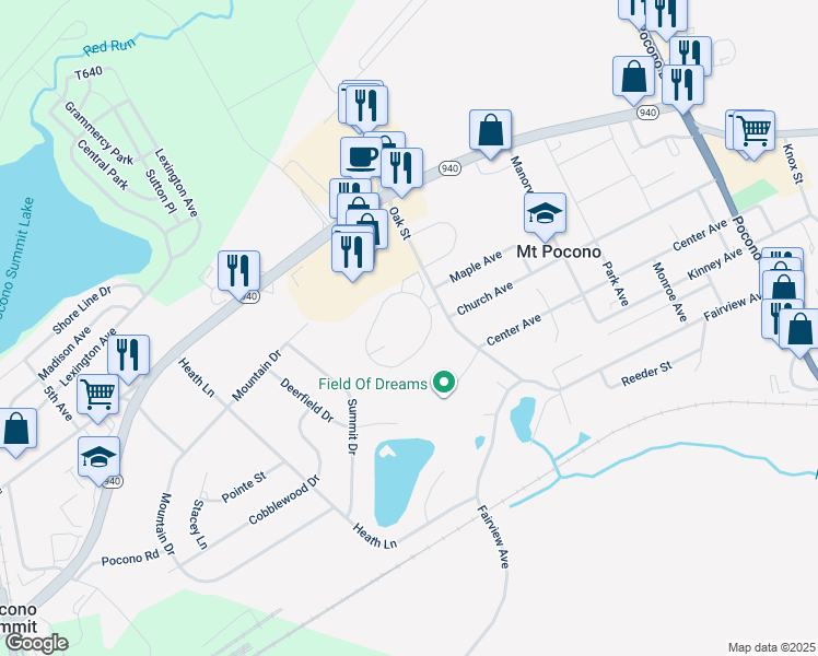 map of restaurants, bars, coffee shops, grocery stores, and more near in Mount Pocono