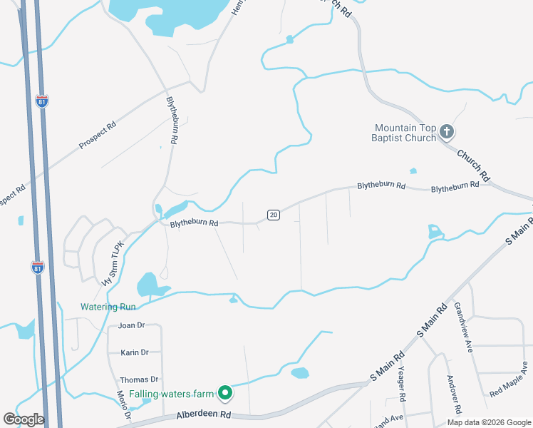 map of restaurants, bars, coffee shops, grocery stores, and more near 3845-3849 Blytheburn Road in Mountain Top