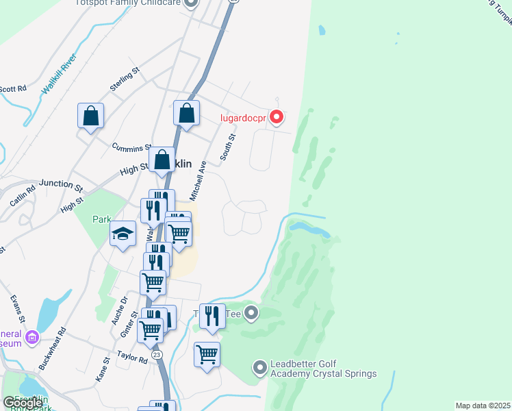 map of restaurants, bars, coffee shops, grocery stores, and more near 3 Ben Franklin Drive in Franklin