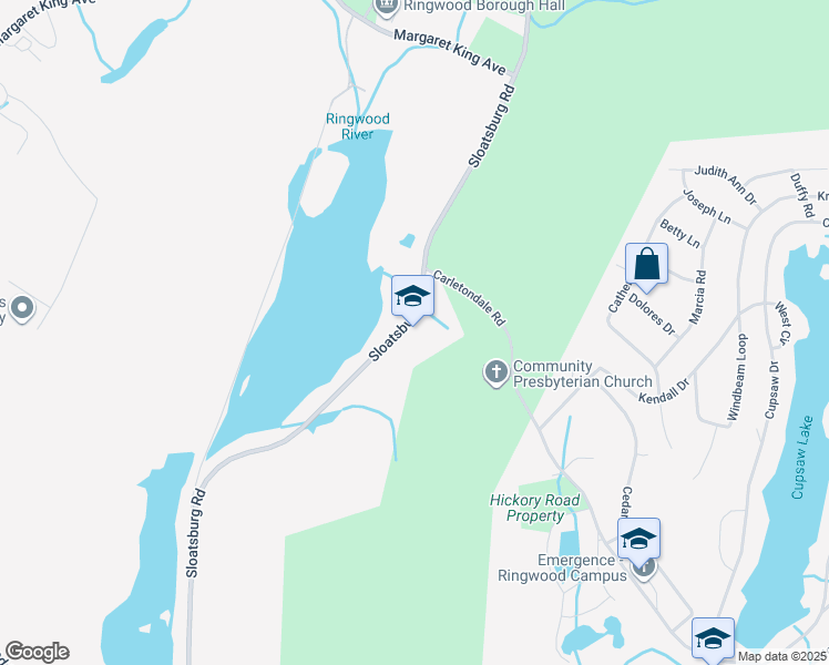map of restaurants, bars, coffee shops, grocery stores, and more near 266 Sloatsburg Road in Ringwood