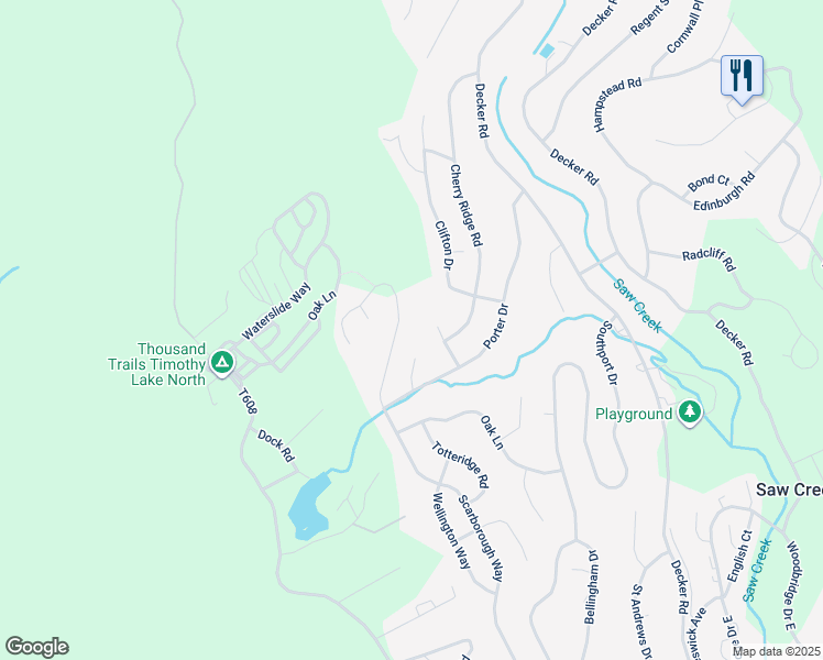 map of restaurants, bars, coffee shops, grocery stores, and more near 2078 Scarborough Way in Bushkill