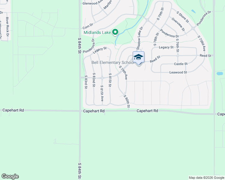 map of restaurants, bars, coffee shops, grocery stores, and more near 8010 Azule Circle in Papillion