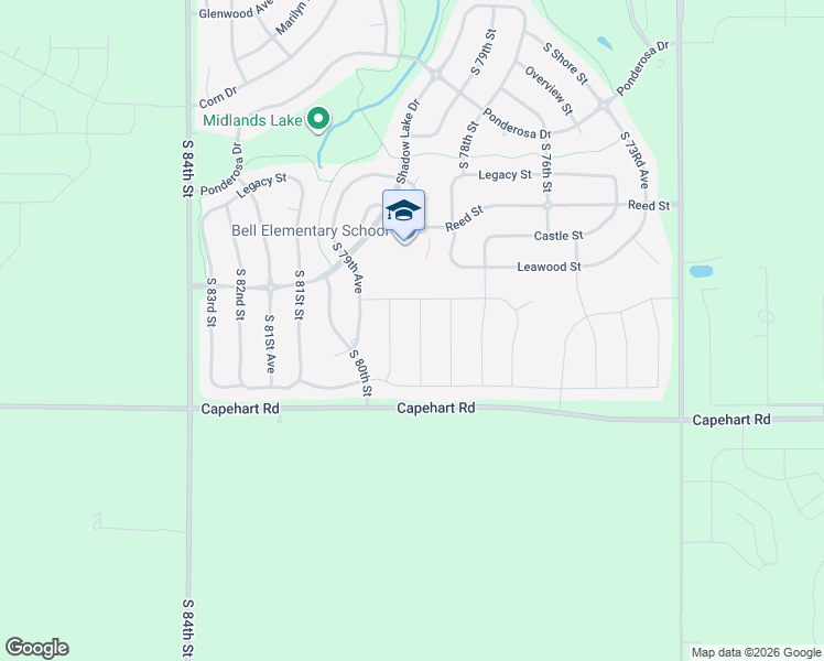 map of restaurants, bars, coffee shops, grocery stores, and more near 7902 Capehart Road in Papillion