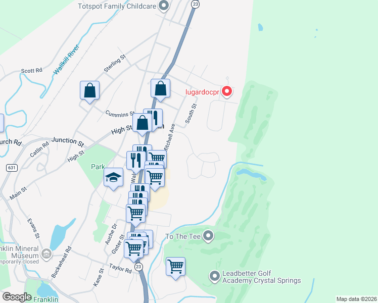 map of restaurants, bars, coffee shops, grocery stores, and more near 45 Mitchell Avenue in Franklin