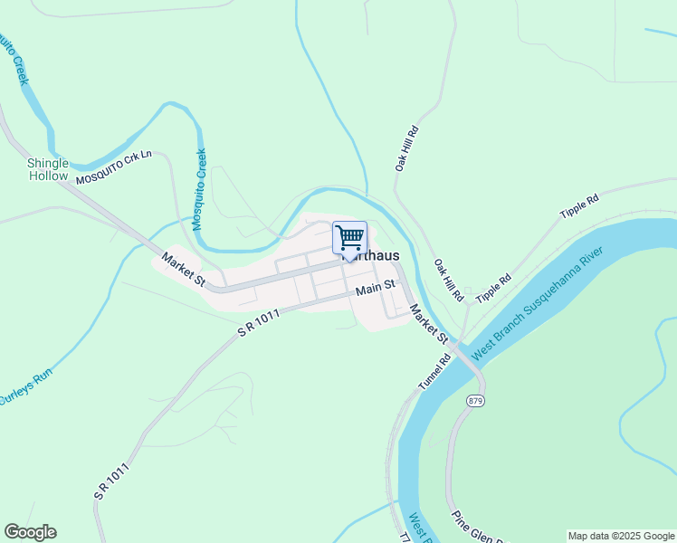 map of restaurants, bars, coffee shops, grocery stores, and more near 205 Potter Street in Karthaus