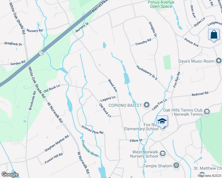 map of restaurants, bars, coffee shops, grocery stores, and more near 49 Weed Avenue in Norwalk
