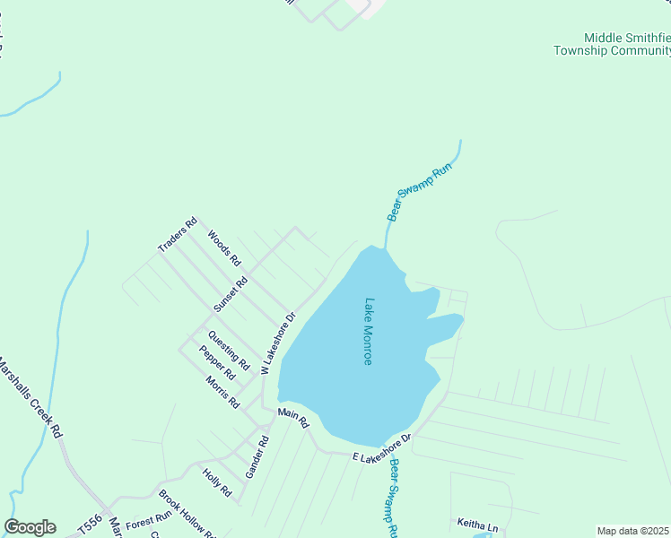 map of restaurants, bars, coffee shops, grocery stores, and more near 6125 West Lakeshore Drive in East Stroudsburg