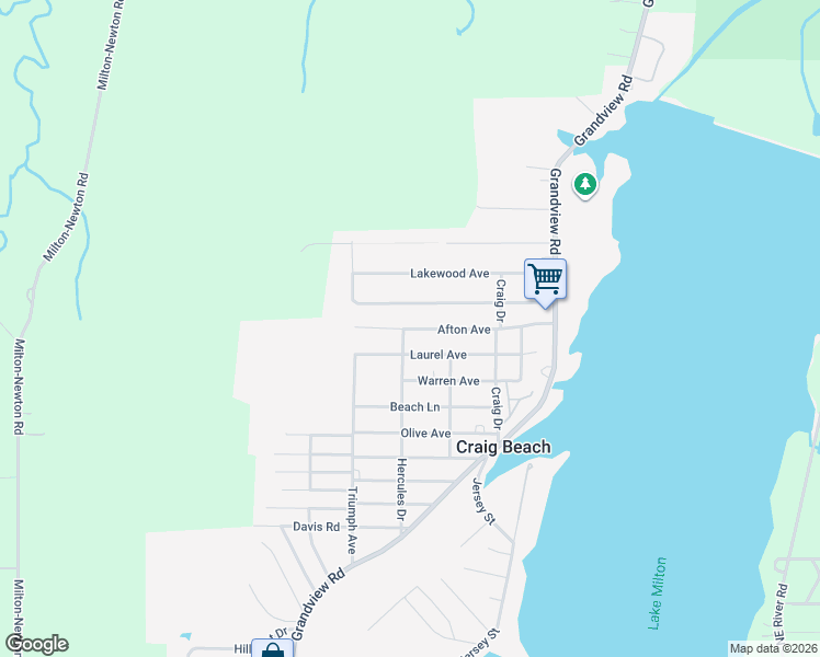 map of restaurants, bars, coffee shops, grocery stores, and more near 17591 Idylwild Avenue in Lake Milton