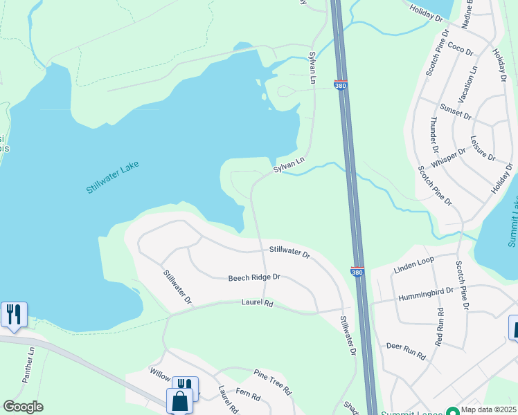 map of restaurants, bars, coffee shops, grocery stores, and more near in Pocono Summit