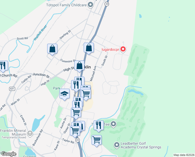 map of restaurants, bars, coffee shops, grocery stores, and more near 45 Mitchell Avenue in Franklin