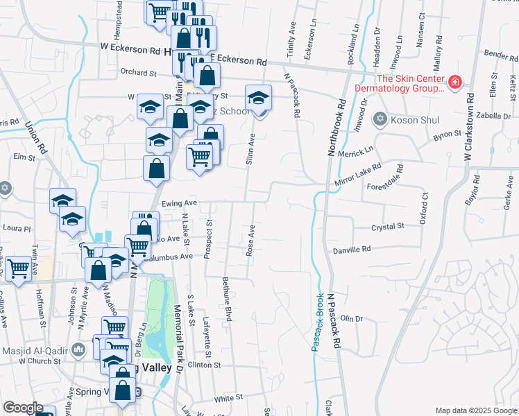 map of restaurants, bars, coffee shops, grocery stores, and more near 2 Paquin Lane in Spring Valley