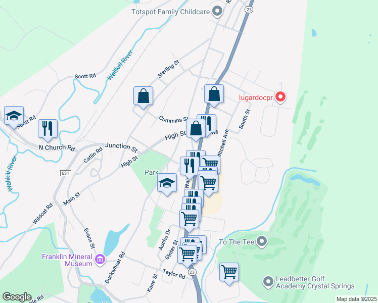 map of restaurants, bars, coffee shops, grocery stores, and more near 287 Rutherford Avenue in Franklin