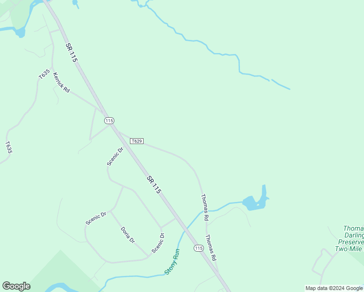 map of restaurants, bars, coffee shops, grocery stores, and more near 226 Thomas Road in Blakeslee