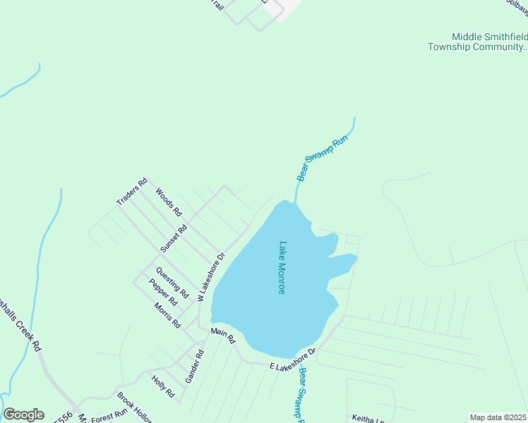 map of restaurants, bars, coffee shops, grocery stores, and more near 6117 West Lakeshore Drive in East Stroudsburg