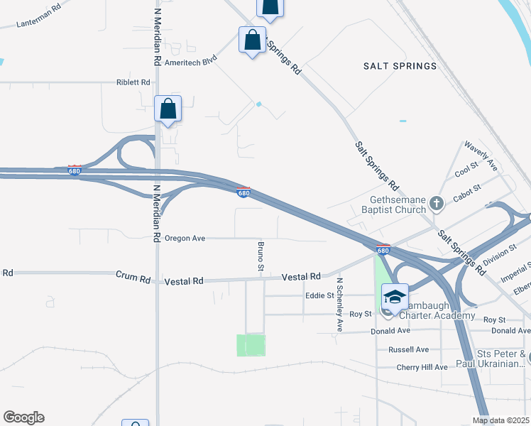 map of restaurants, bars, coffee shops, grocery stores, and more near 3080 Leo Avenue in Youngstown