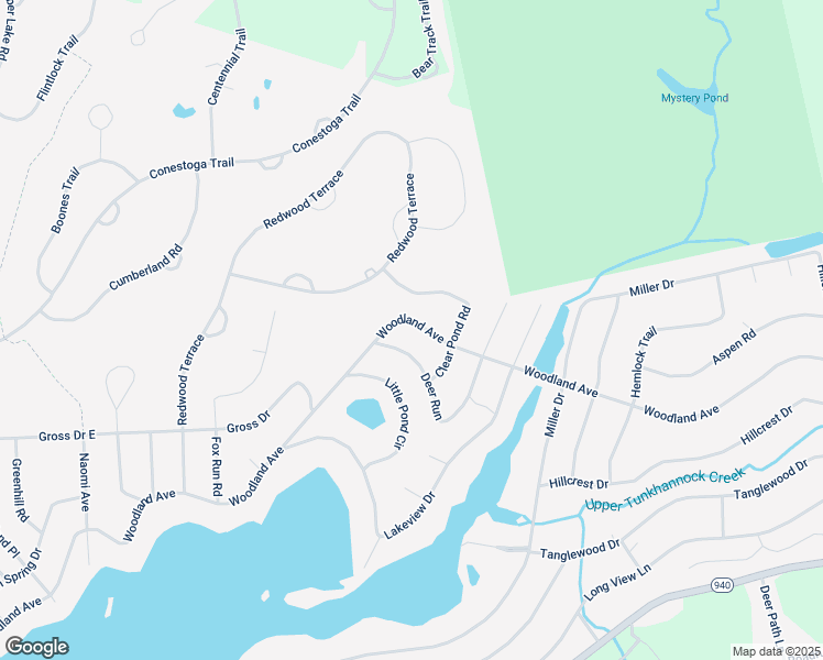 map of restaurants, bars, coffee shops, grocery stores, and more near 5454 Woodland Avenue in Pocono Pines