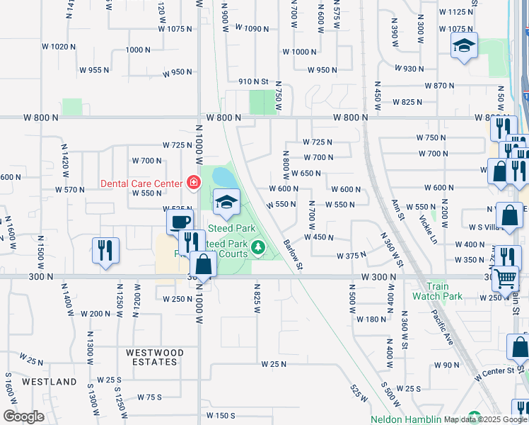 map of restaurants, bars, coffee shops, grocery stores, and more near 512 Barlow Street in Clearfield