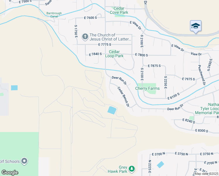 map of restaurants, bars, coffee shops, grocery stores, and more near 8010 Cedar Court in South Weber