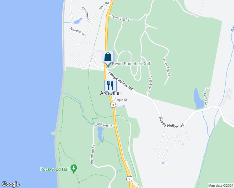 map of restaurants, bars, coffee shops, grocery stores, and more near 20 Union Street in Briarcliff Manor