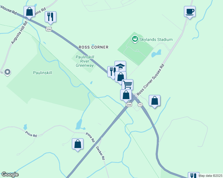 map of restaurants, bars, coffee shops, grocery stores, and more near 85 Disabled American Veterans Hwy in Frankford