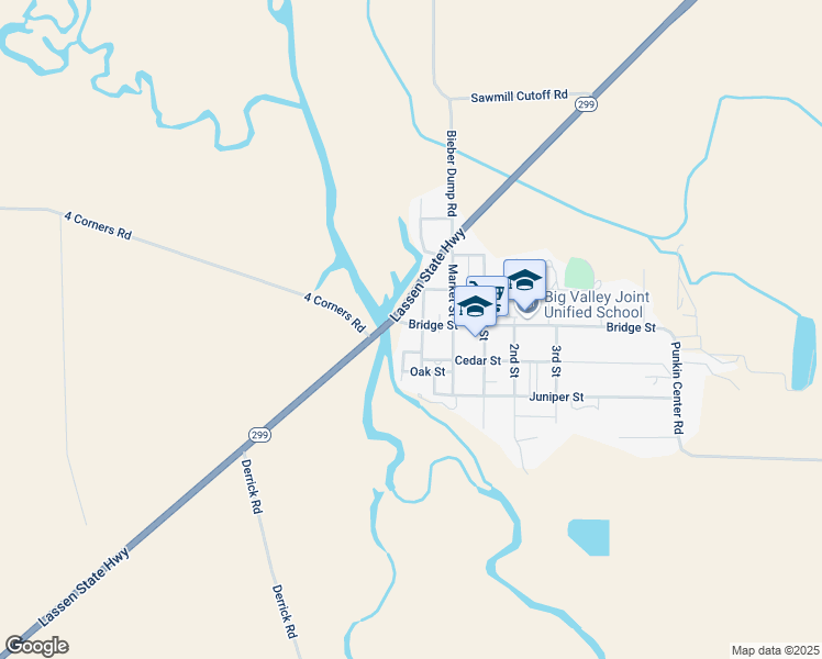 map of restaurants, bars, coffee shops, grocery stores, and more near in Bieber