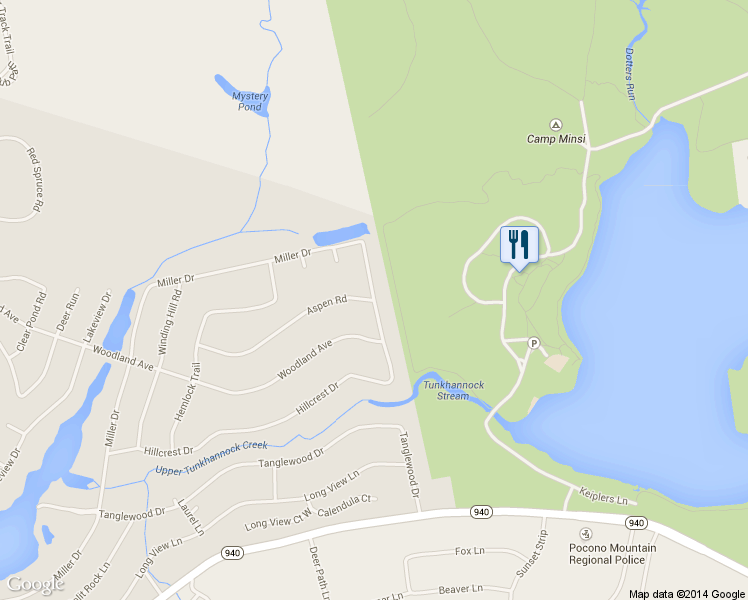 map of restaurants, bars, coffee shops, grocery stores, and more near 315 Miller Dr in Pocono Pines