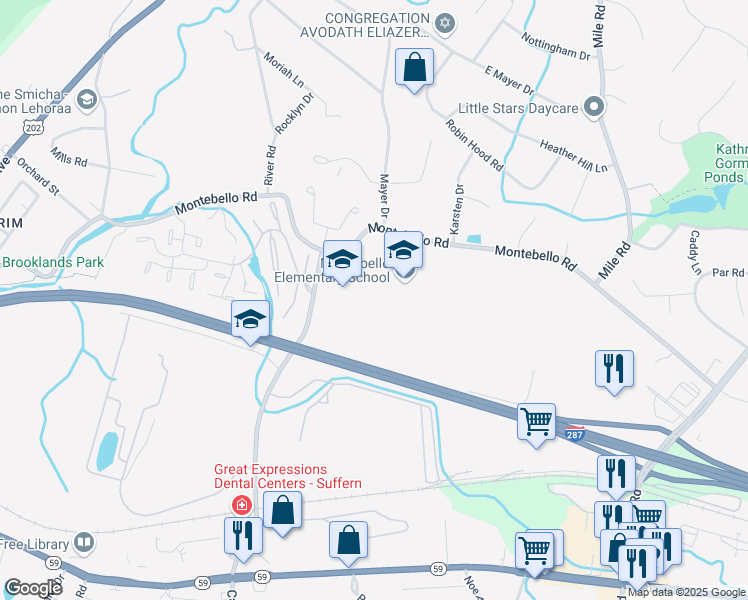 map of restaurants, bars, coffee shops, grocery stores, and more near 80 Hemion Road in Suffern