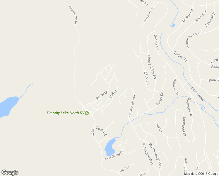 map of restaurants, bars, coffee shops, grocery stores, and more near Porter Drive in East Stroudsburg