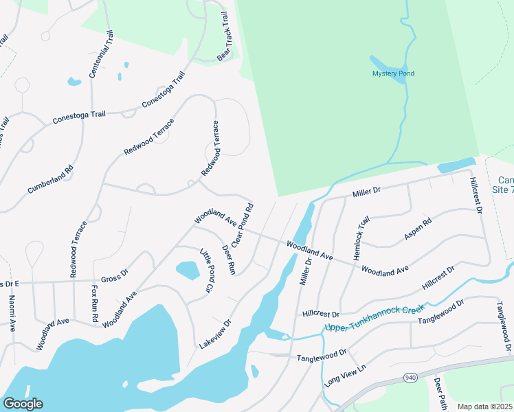 map of restaurants, bars, coffee shops, grocery stores, and more near 1238 Clear Pond Road in Pocono Pines