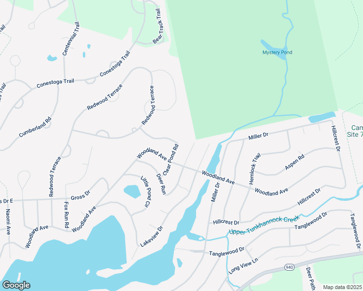 map of restaurants, bars, coffee shops, grocery stores, and more near 1238 Clear Pond Road in Pocono Pines