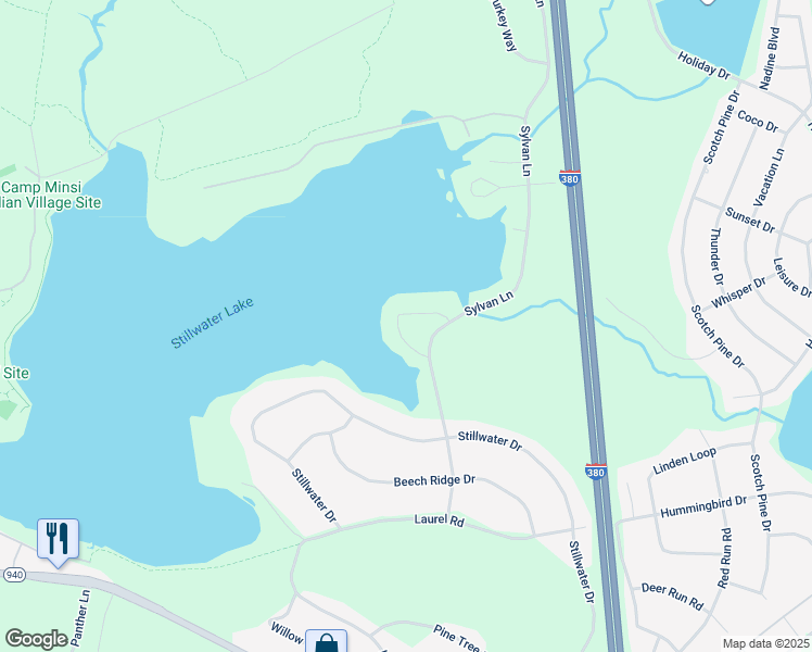 map of restaurants, bars, coffee shops, grocery stores, and more near 118 Blue Heron Court in Pocono Summit