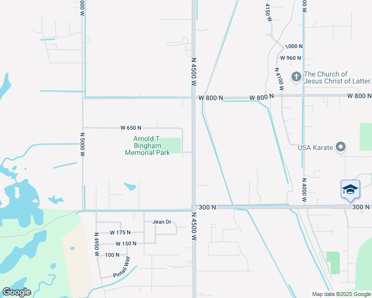 map of restaurants, bars, coffee shops, grocery stores, and more near 623 North 4500 West in West Point