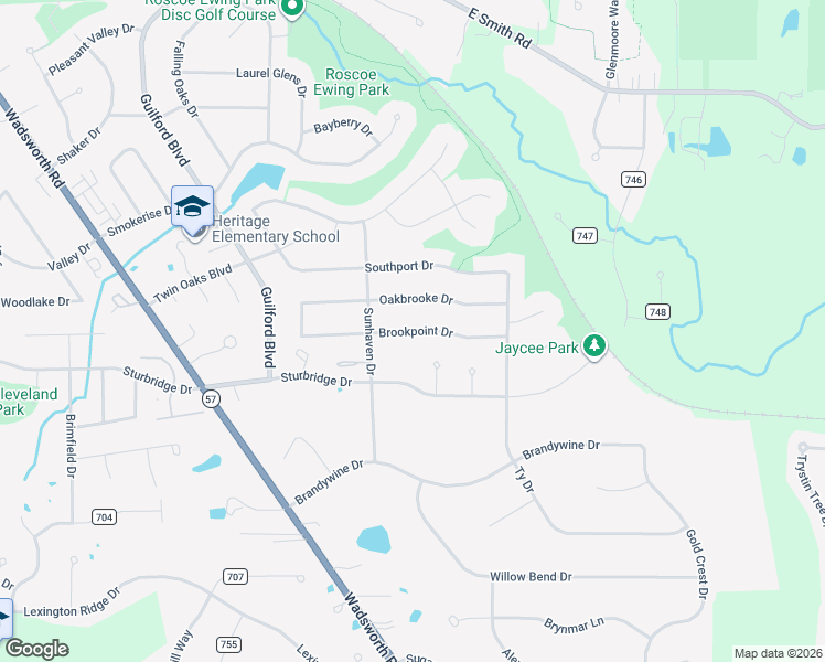 map of restaurants, bars, coffee shops, grocery stores, and more near Brookpoint Drive in Medina