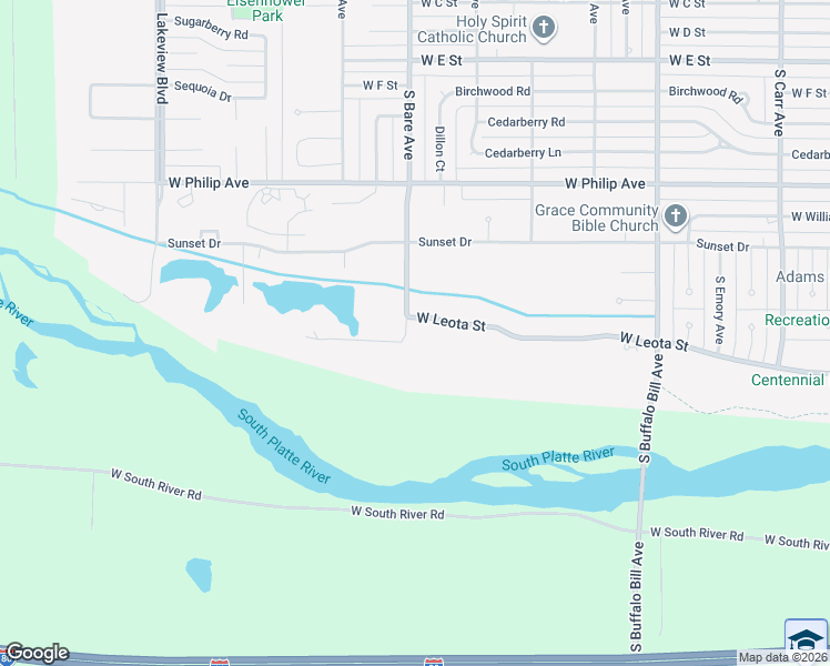 map of restaurants, bars, coffee shops, grocery stores, and more near 1402 South Bare Avenue in North Platte