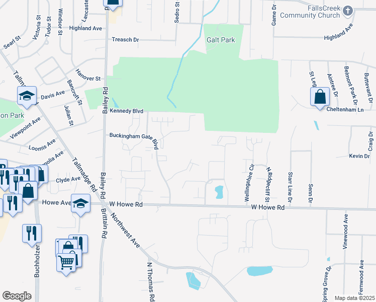 map of restaurants, bars, coffee shops, grocery stores, and more near 1831 Beacon Hill Circle in Cuyahoga Falls