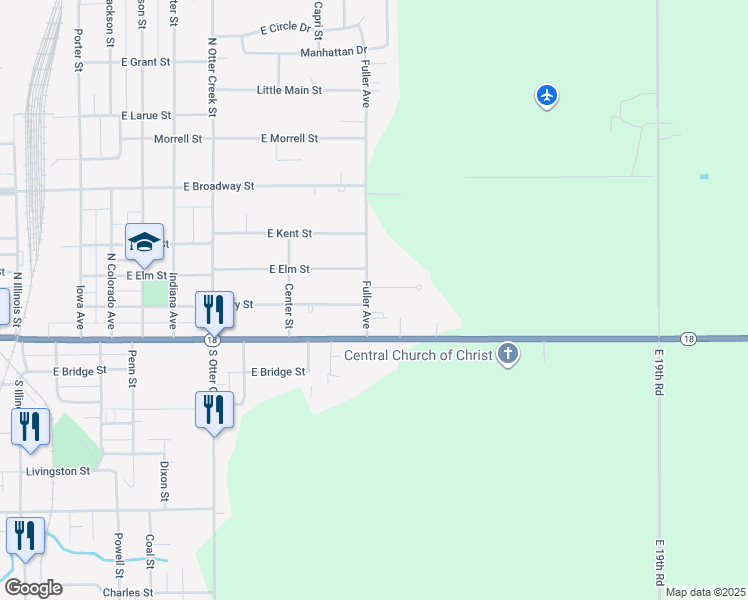map of restaurants, bars, coffee shops, grocery stores, and more near 16 Liz-Mar Place in Streator