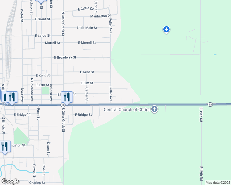 map of restaurants, bars, coffee shops, grocery stores, and more near 16 Liz-Mar Place in Streator