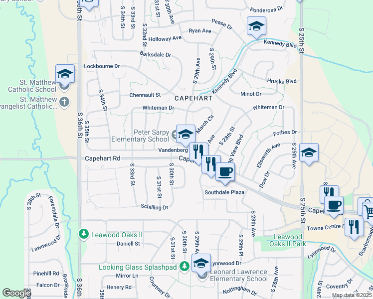 map of restaurants, bars, coffee shops, grocery stores, and more near 2908 Vandenberg Avenue in Bellevue